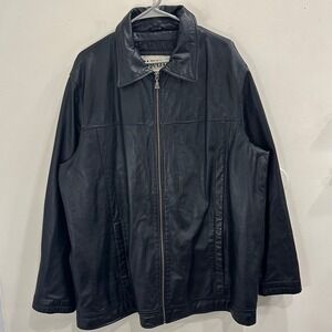 VTG 90s M.Julian Wilsons Black Leather Full Zip Quilted Lined Bomber Jacket XL